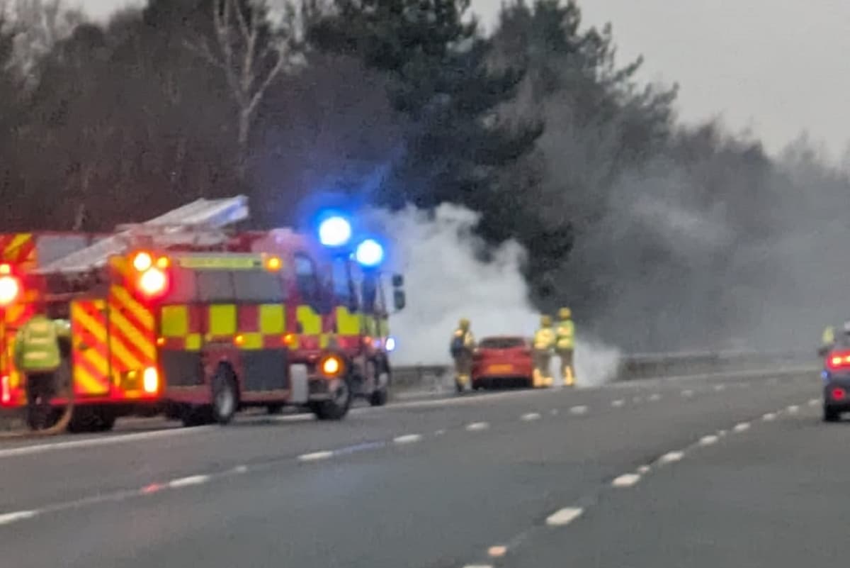 M6 fire today: Multi-vehicle blaze closes lanes as emergency services battle intense flames and congestion
